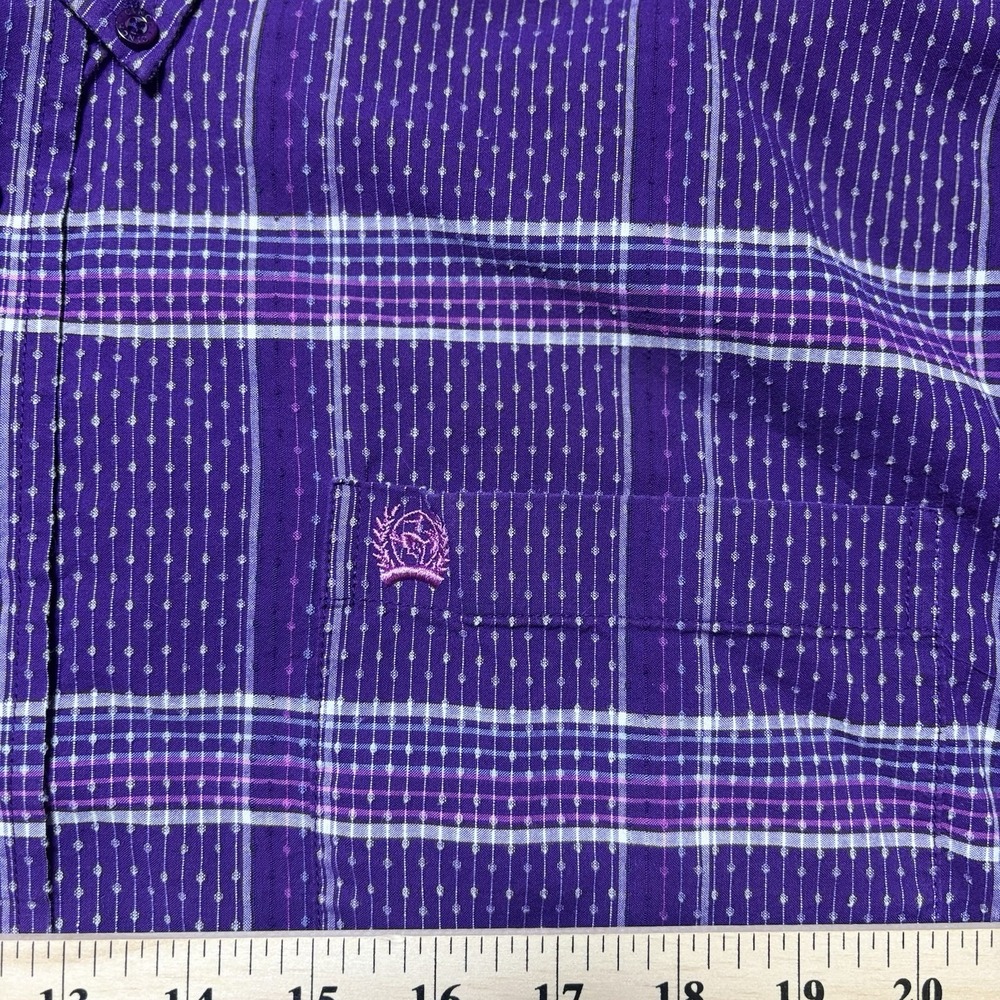 Cinch 100% Cotton Long Sleeve Purple Button L Country Western Cowboy Rockabilly - Picture 6 of 8
